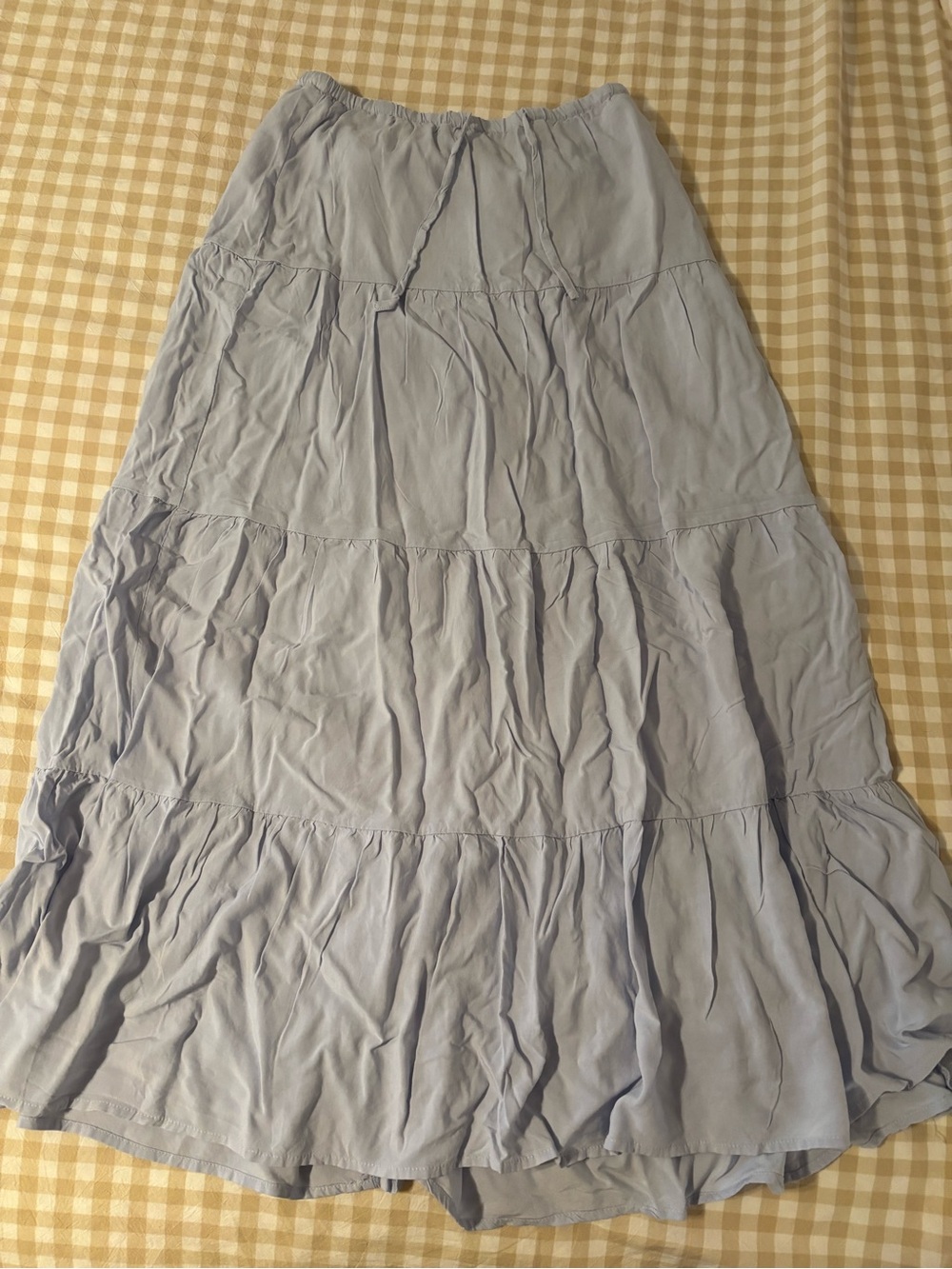 Brandy Melville Light Blue Tiered/Prairie Maxi Skirt